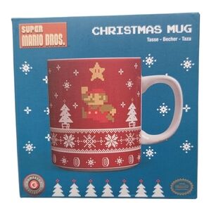 Nintendo Super Mario‎ Bros Christmas Mug Kids Red New 8-Bit Pixel Art GameStop